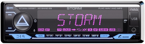 Магнитола 1DIN 12v Aura STORM-555BT