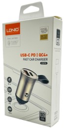 АЗУ 1USB/1USB-C Ldnio C509Q + кабель type-C to type-C, черно-золотой (82240)