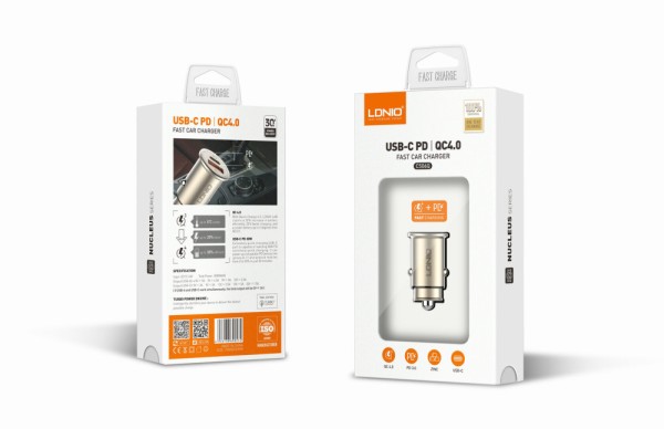 АЗУ 1USB/1USB-C Ldnio C506Q + кабель Micro, золото (70019)