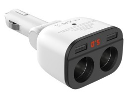 Разветвитель прикуривателя Hoco Z28, 2USB+2АЗУ, белый Разветвитель прикуривателя Hoco Z28, 2USB+2АЗУ, белый