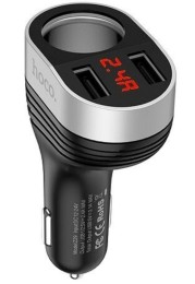 Разветвитель прикуривателя Hoco Z29 с дисплеем, 2USB+1АЗУ Разветвитель прикуривателя Hoco Z29 с дисплеем, 2USB+1АЗУ
