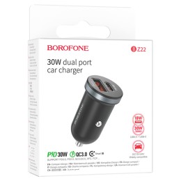 АЗУ 1USB+1USB-C Borofone BZ22, кабель Type-C-&gt;Lightning, PD30W, QC3.0 черный (85139)
