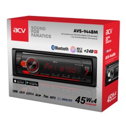 Магнитола 1DIN 24v ACV AVS-944BM bluetooth, USB, FM