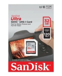 32 Gb карта памяти SDHC SanDisk Ultra, class 10 UHS-1 120 MB/s, SDSDUN4-032G-GN6IN