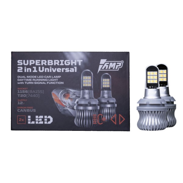 LED AMP SUPERBRIGHT 2IN1 UNIVERSAL (2 шт.) с функцией поворотника LED AMP SUPERBRIGHT 2IN1 UNIVERSAL (2 шт.) с функцией поворотника