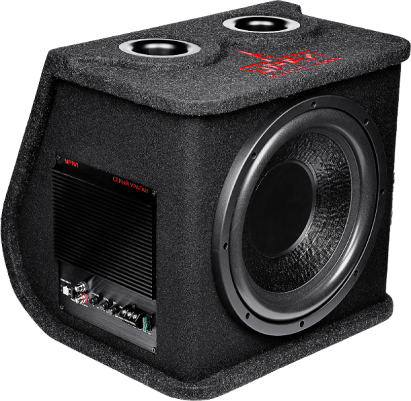 Сабвуфер активный 12" УРАЛ АС-У12А УРАГАН 300/900 СЕРЫЙ