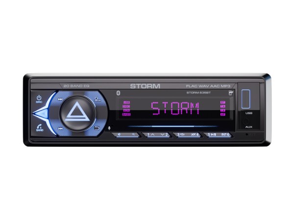 Магнитола 1DIN 12v Aura STORM-535BT (FLAC, USB, BT, 3RCA, 2-ZONE RGB, ДУ)