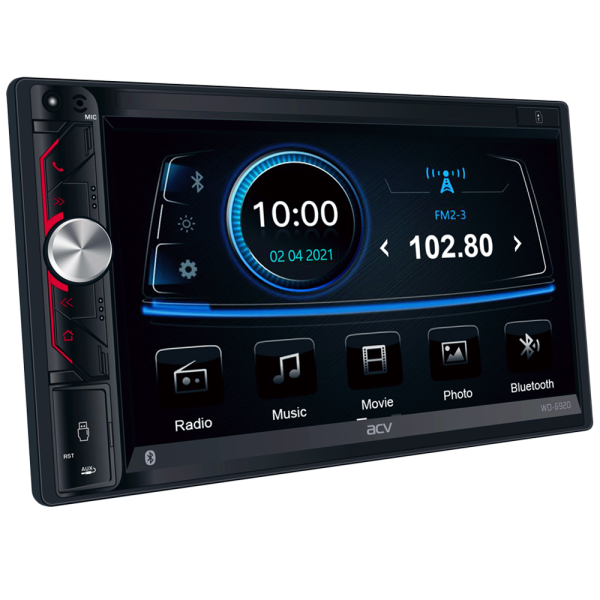 Магнитола 2DIN 180x100 ACV WD-6920 bluetooth, USB, FM