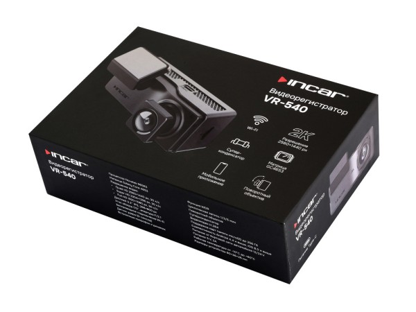 регистратор 1 камера Incar VR-540 Видеорегистратор 2K WiFi