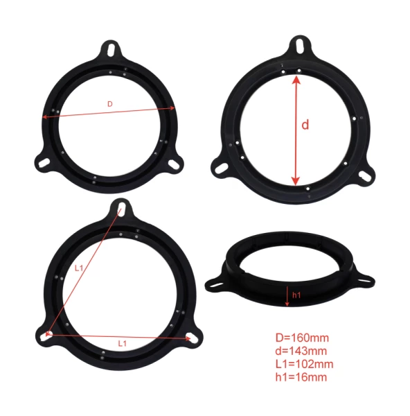 Проставки для динамиков 16см пластик POD 6.5 Nissan/Renault/LADA/GreatWall (H5)/Hyundai (Verna)/KIA