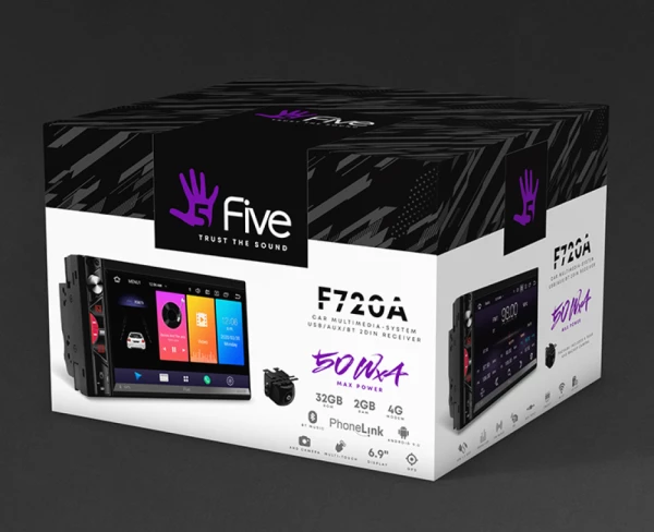 Магнитола 2DIN 180x100 Android Five F720A+AHD