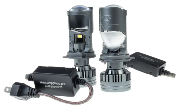 LED AMP/Criolight CSP H4 mini projector lens 6000K (линза) (1шт.)