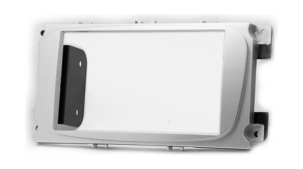Рамка Ford Focus 2 (Sony), S-Max 07+, Mondeo 07+, серебро 2 Din с металлическими креплениями