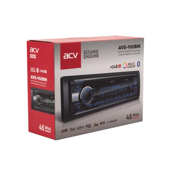 Магнитола 1DIN 24v ACV AVS-950BM bluetooth, USB, FM
