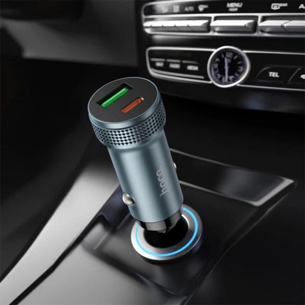 АЗУ 1USB+1USB-C Hoco Z49 PD38W серый (84342)