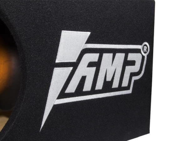 Корпус для сабвуфера 12" Ф/И труба 160 с боку, 70 л, 37 Гц, (V12-5-AMP), B12-1.F18-1.C-BK.V.T-OG