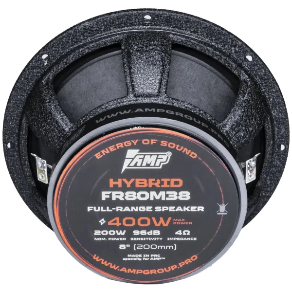 Динамики AMP Hybrid FR80M38 8" (20 см) среднечастотный динамик (1шт.)  200/400вт