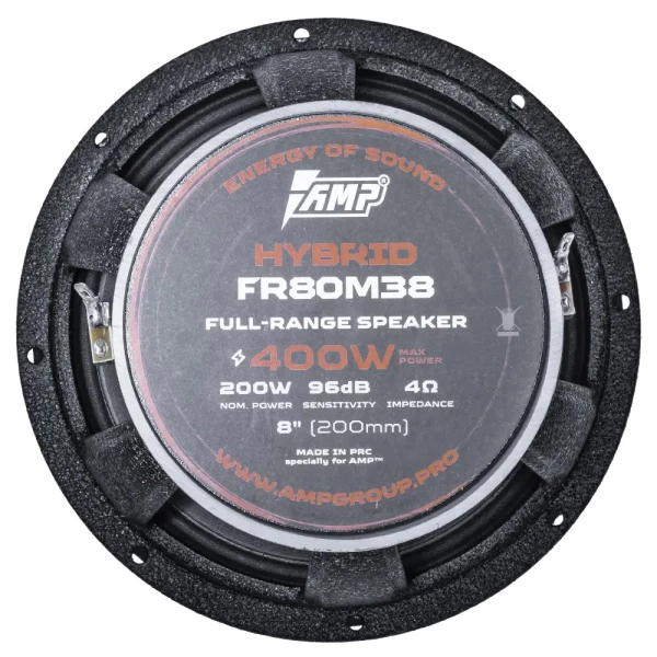 Динамики AMP Hybrid FR80M38 8" (20 см) среднечастотный динамик (1шт.)  200/400вт