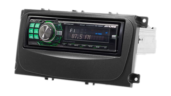 Рамка Ford Focus 2 (Sony), S-Max 07+, Mondeo 07+, черная 1 din