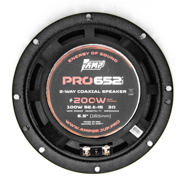 Динамики AMP PRO 652 ver.3 (6.5" / 16.5 см) 2-полосная коаксиальная система, 3 Ом, 100/200 Вт, 93 дБ