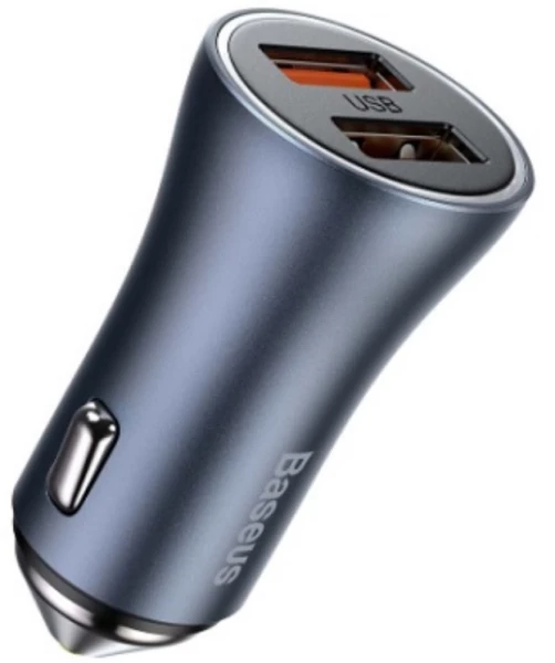 АЗУ 2USB Baseus Golden Contactor Pro Dual Quick Charger Car Charger 40W серый (CCJD-A0G) (71998)