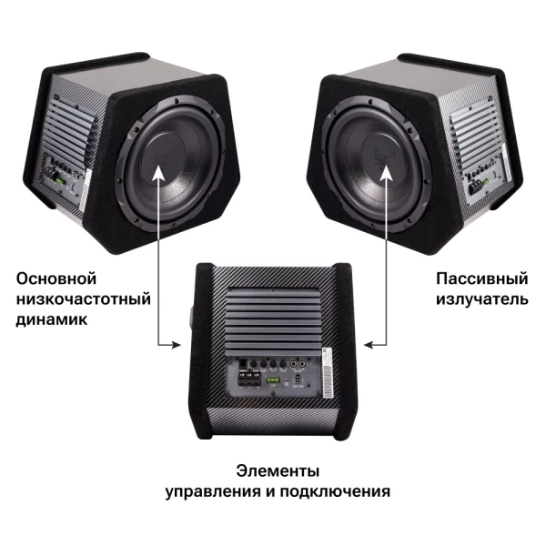 Сабвуфер активный 10" KICX Sound Civilization Q250BPA 300/600 Вт