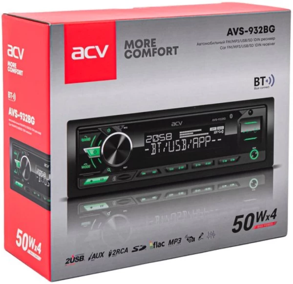 Магнитола 1DIN 12v ACV AVS-932BG