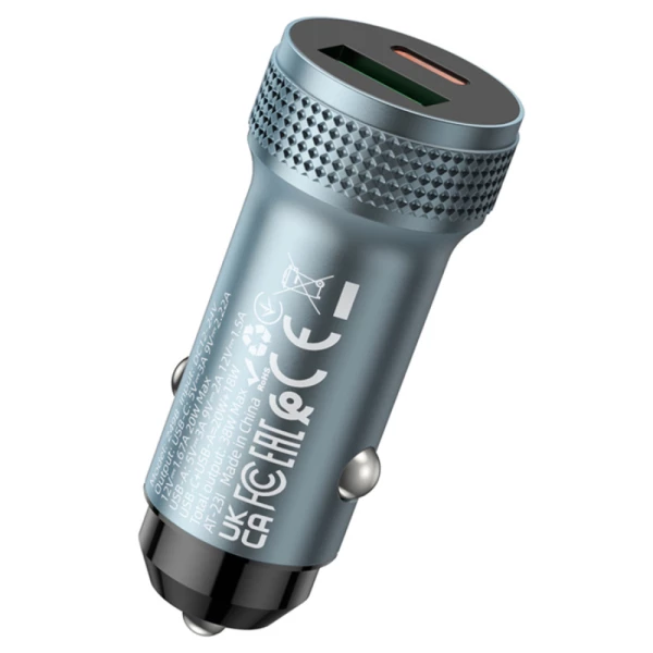 АЗУ 1USB+1USB-C Hoco Z49 PD38W серый (84342)