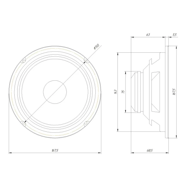 Динамики Oris Electronics EX-65 NEO 16 cm / 6"  180/320 Вт