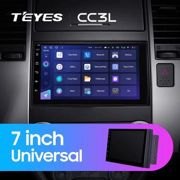 Магнитола 2DIN 180x100 Android TEYES CC3L 7" 4/32G