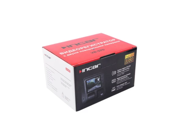 Регистратор 2 камеры Incar VR-570 Видеорегистратор (Экран 2.45", FHD)
