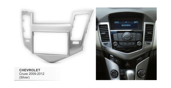 Рамка Chevrolet Cruze 2009-2012 серебристая 2Din