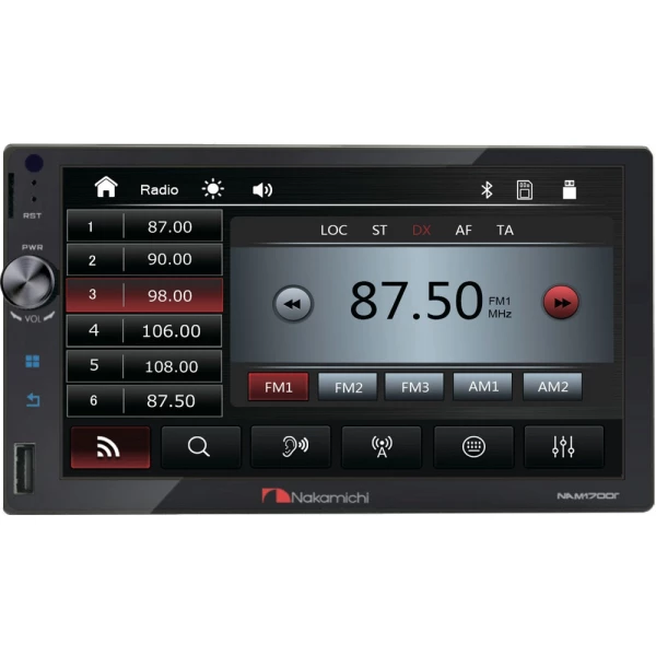 Магнитола 2DIN 180x100 Nakamichi NAM-1700R USB/MP3/SD/BT 4x50w