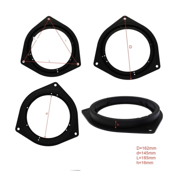 Проставки для динамиков 16см пластик 6.5 Toyota/BYD/Daihatsu/Lexus простые