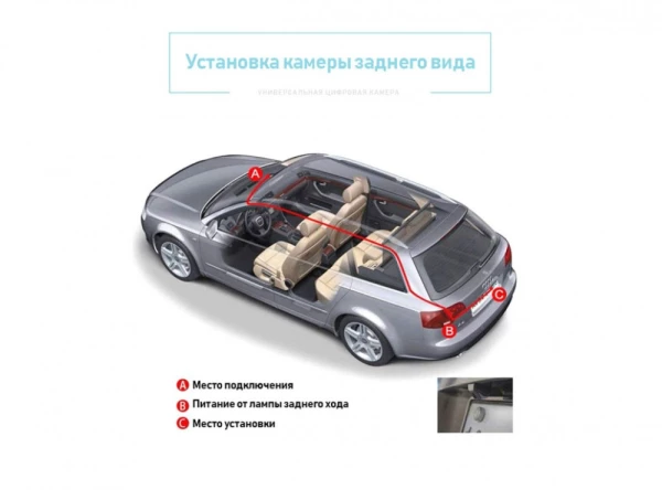 Камера заднего вида INCAR VDC-007 FHD (1920x1080p), угол 170