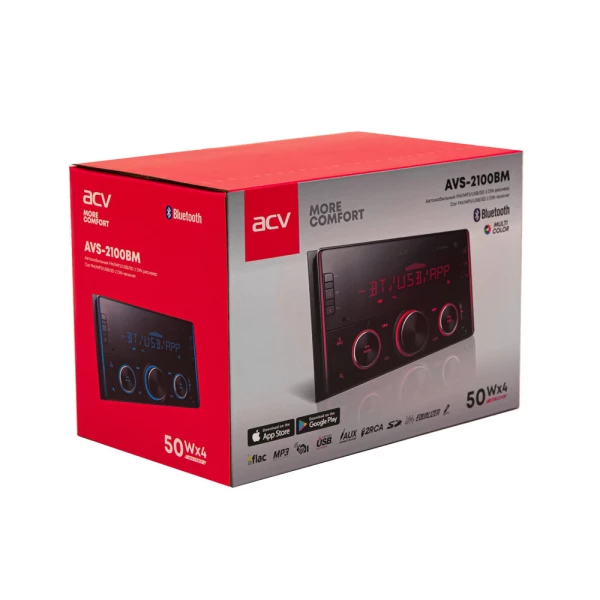Магнитола 2DIN 180x100 ACV AVS-2100BM bluetooth, USB, SD, FM, AUX, 2RCA, 4x50W